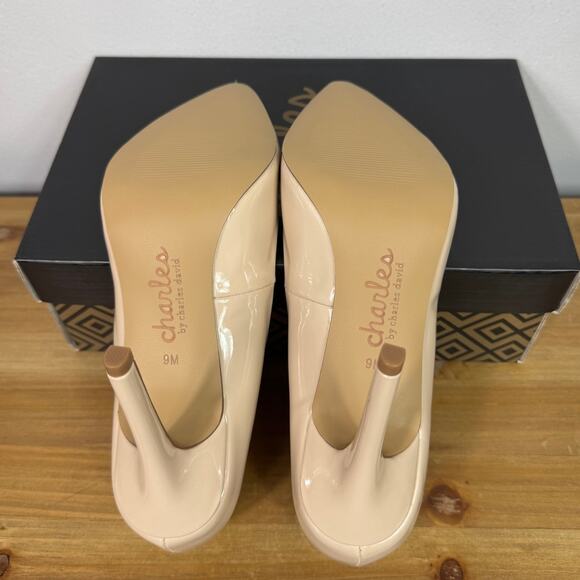 New Charles David Pact Stiletto Heel Pumps in Nude Patent Women's Size 9 - Picture 8 of 8